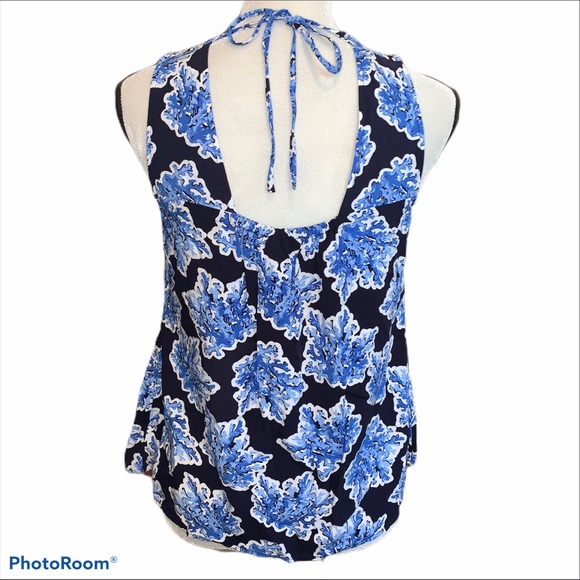 CROWN & IVY | Blue Sleeveless Tie Back Top Sz M - Picture 4 of 7
